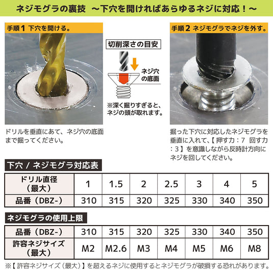 DBZ-301 Socket Screw Extractor Extremely short set