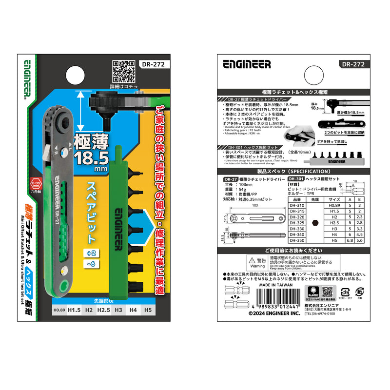 ギャラリービューアに画像をロードする, DR-271,272 薄型ラチェットドライバー＆極短ビットセット（2種）
