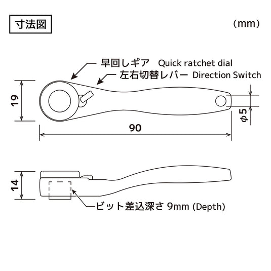 DR-37P ラチェットレンチMini