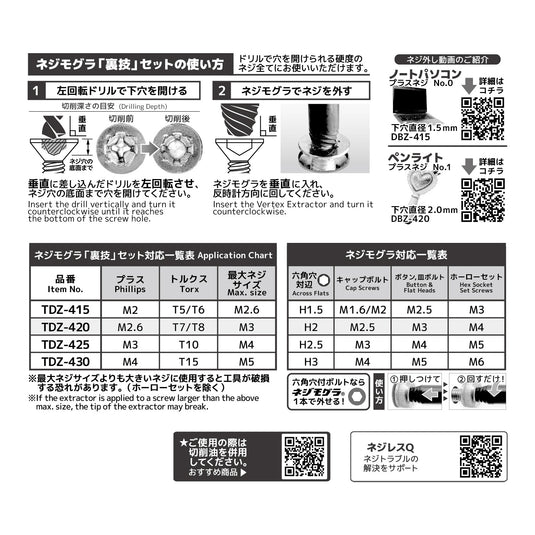 TDZ-420 Socket Screw Extractor"Trick" set