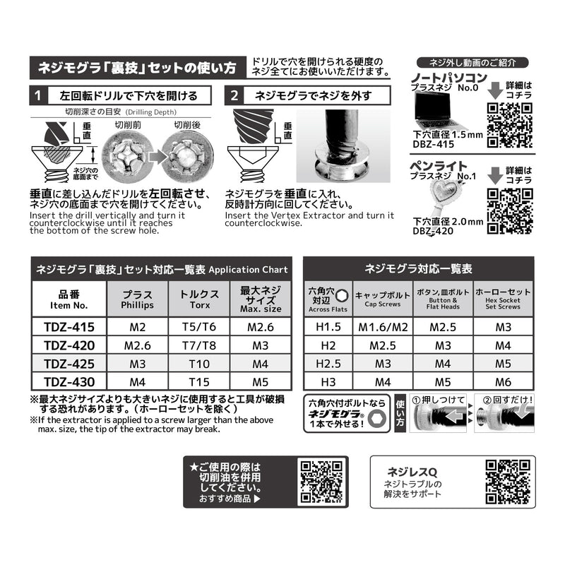 Load image into Gallery viewer, TDZ-425 Socket Screw Extractor&quot;Trick&quot; set
